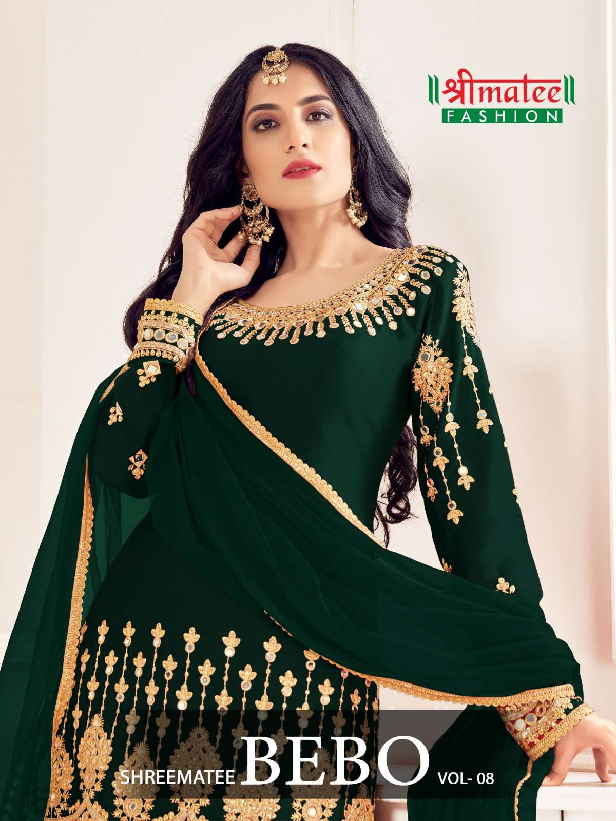 BEBO VOL-8 BY SHREEMATEE FASHION 8001 TO 8004 SERIES SILK MIRROR WORK DRESSES