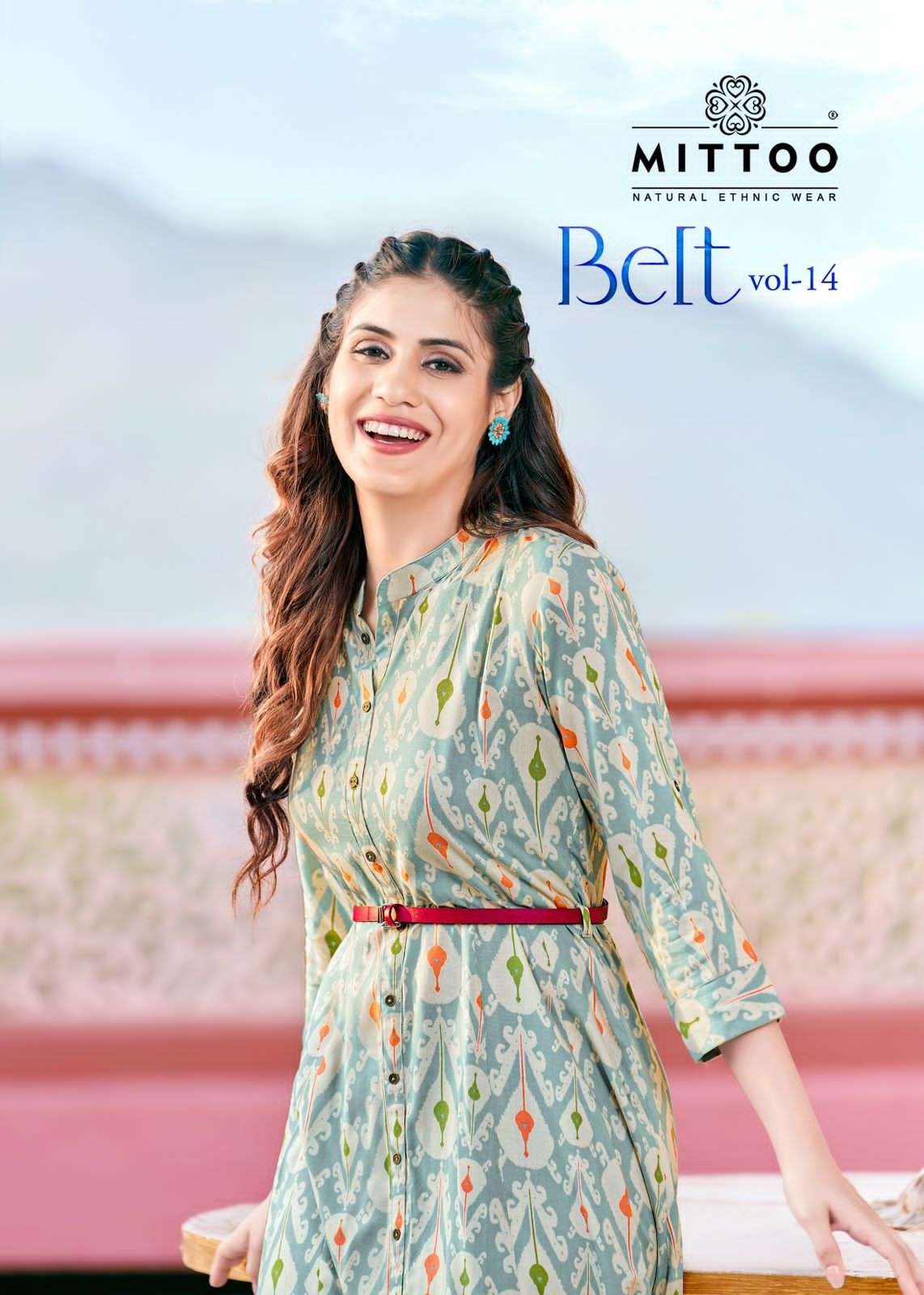 BELT VOL-14 BY MITTOO 1401 TO 1406 SERIES RAYON PRINT WORK KURTIS