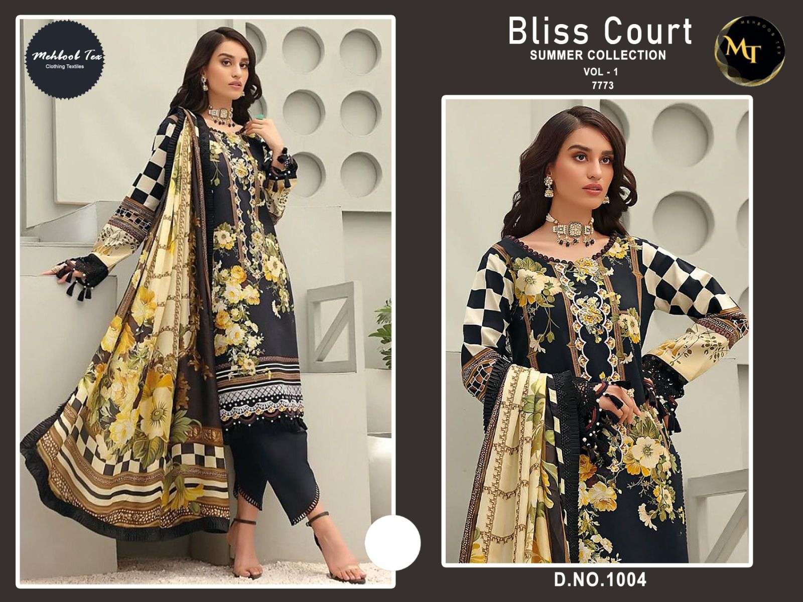 BLISS COURT 1004 BY MEHBOOB TEX COTTON PRINT EMBROIDERY PAKISTANI DRESS