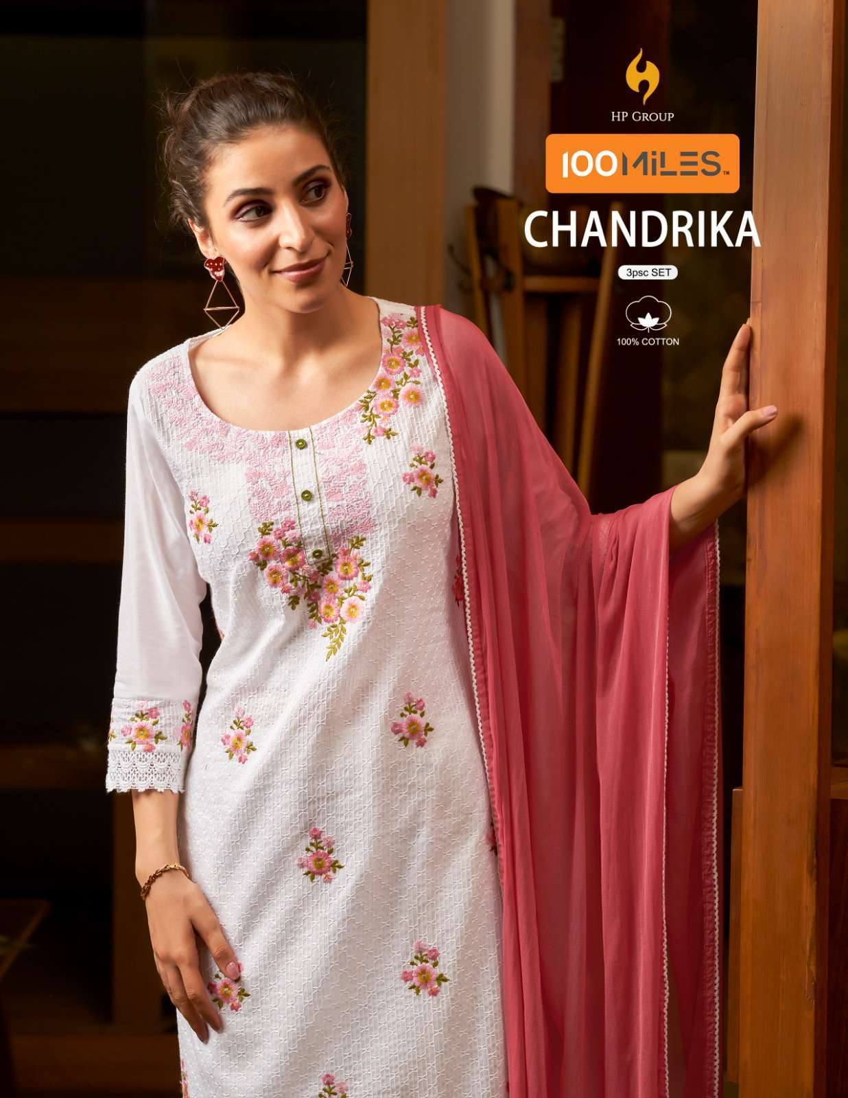 CHANDRIKA BY 100MILES 01 TO 04 SERIES COTTON SCHIFFLI EMBROIDERY READYMADE DRESSES