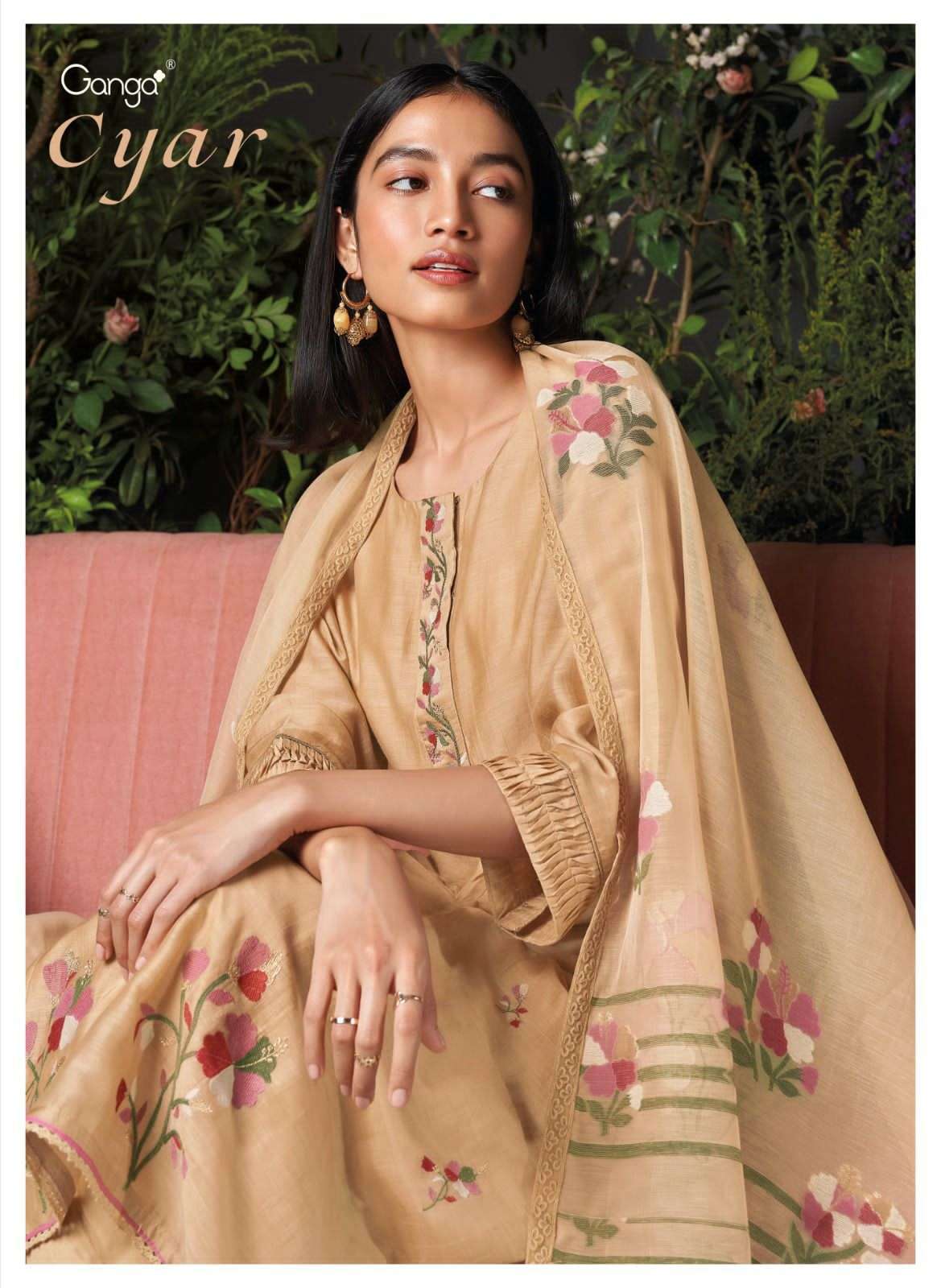 CYAR BY GANGA FASHIONS 1480 TO 1485 SERIES SILK EMBROIDERY WORK DRESSES