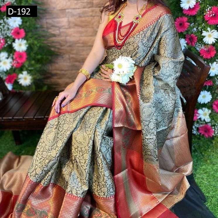 D-192 BY AQSAWHOLESALE RICH PALLU JACQUARD WORK SILK SAREE