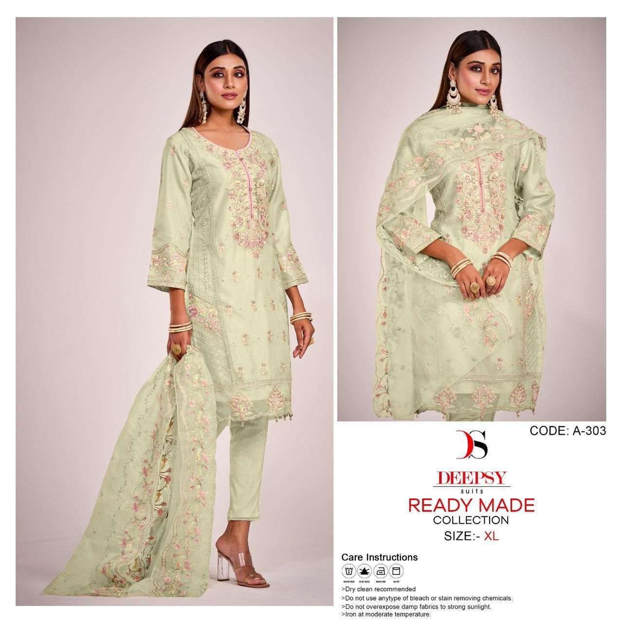 D-303 COLOURS BY DEEPSY SUITS ORGANZA EMBROIDERY READYMADE DRESSES