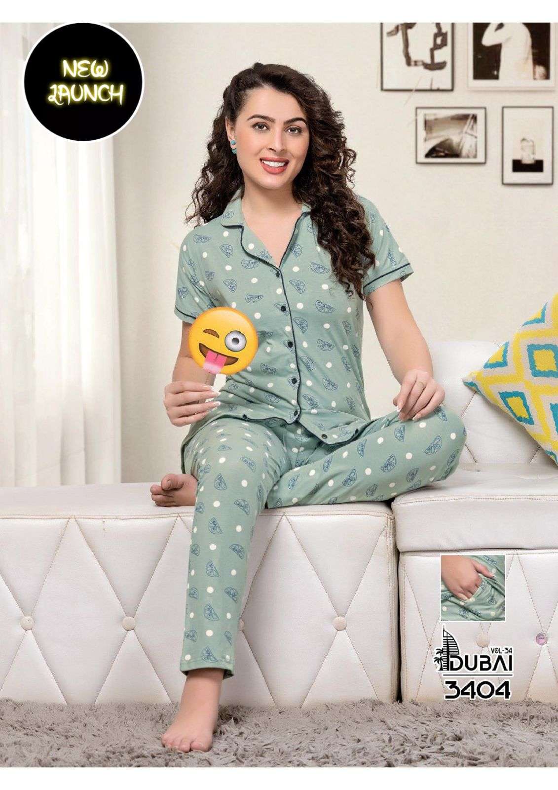 DUBAI VOL-34 BY AQSAWHOLESALE 3401 TO 3404 SERIES HOSEIRY COTON PRINT NIGHT SUITS