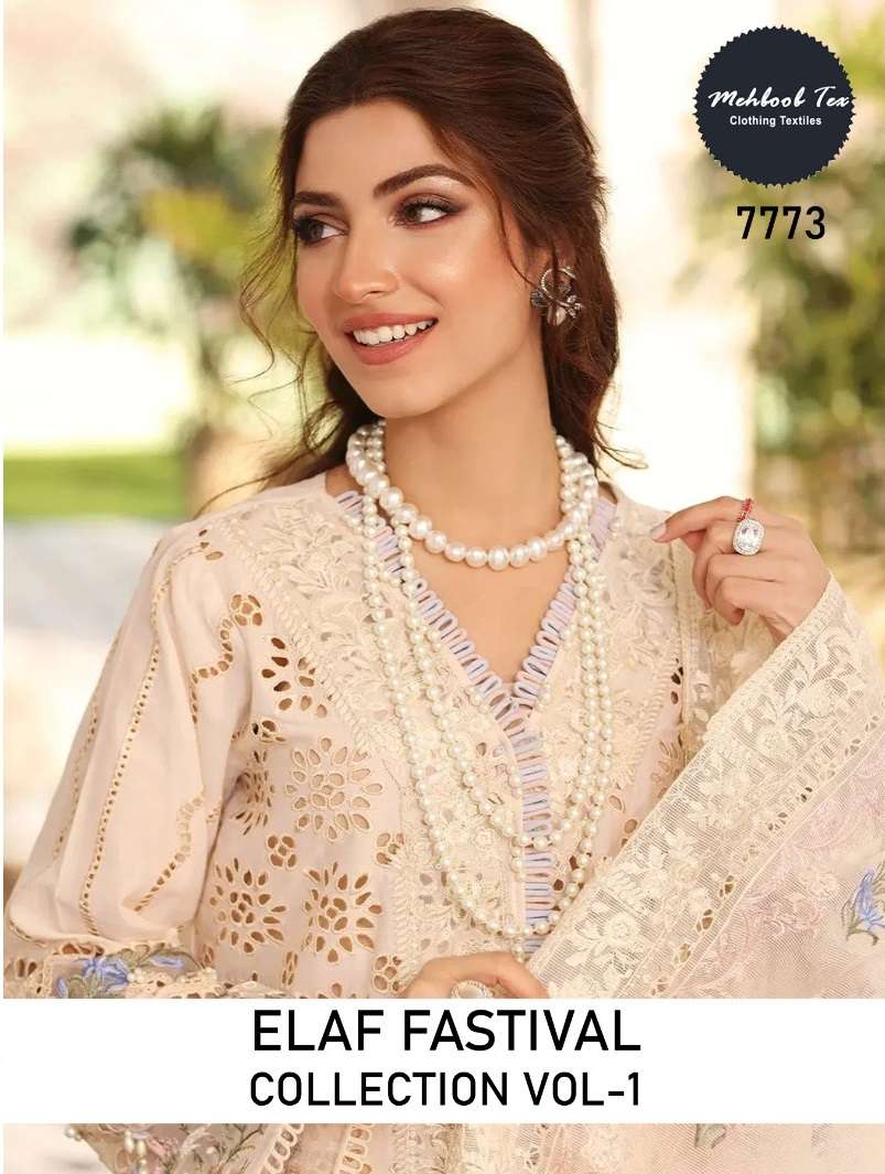 ELAF FESTIVAL COLLECTION VOL-1 BY MEHBOOB TEX 1134 TO 1136 SERIES COTTON WORK PAKISTANI DRESSES