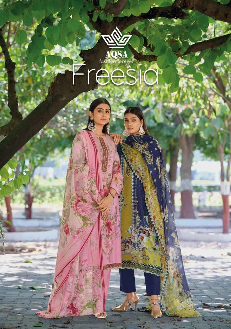 FREESIA BY AQSA 2001 TO 2006 SERIES CAMBRIC COTTON EMBRODIERY PAKISTANI SUITS