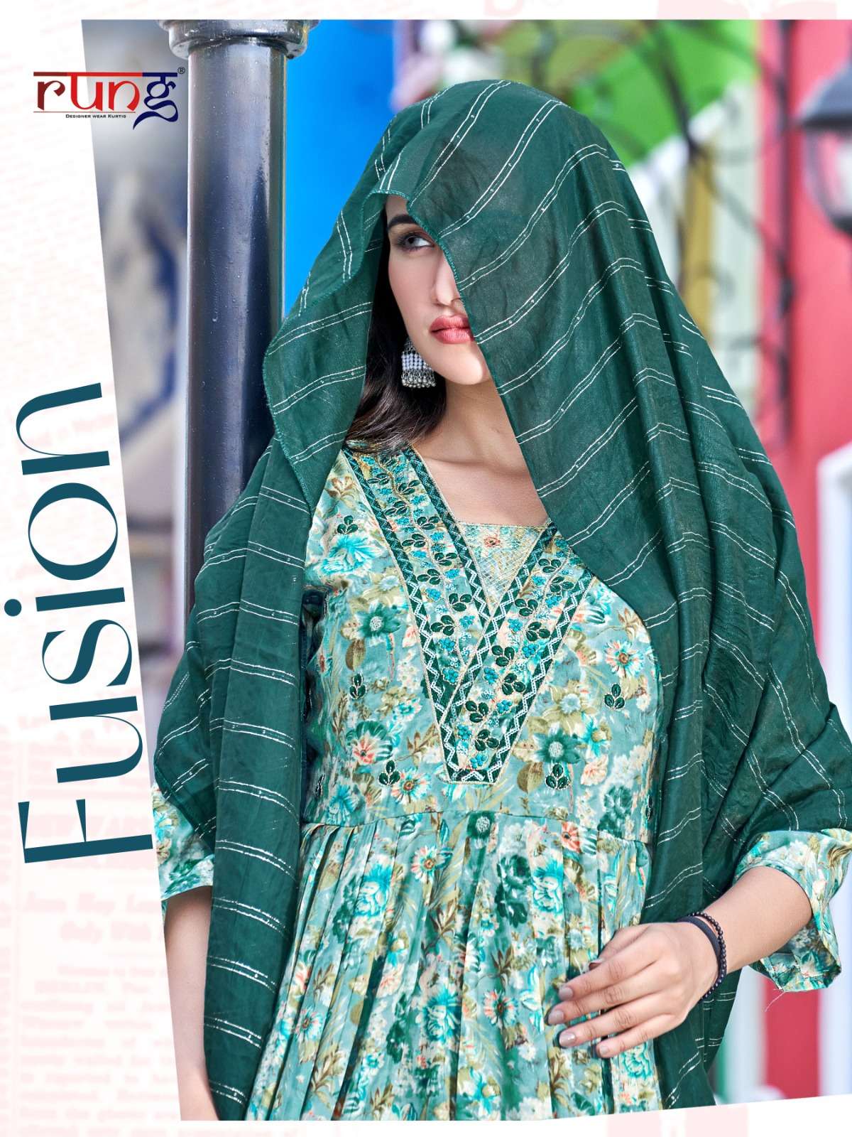 FUSION BY RUNG 1001 TO 1006 SERIES MODAL SILK EMBROIDERY READYMADE DRESSES