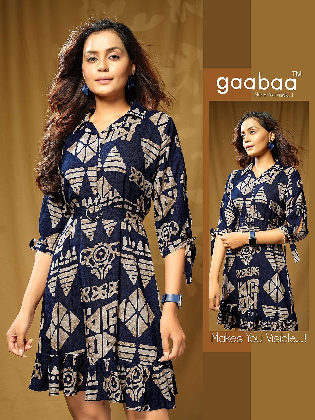 GAABAA KHUSHI BY AQSAWHOLESALE RAYON SLUB PRINT WORK TUNICS