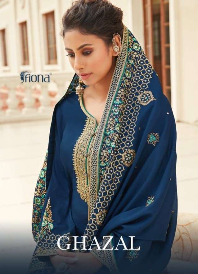 GHAZAL BY FIONA 23061 TO 23067 SERIES CHINON EMBROIDERY WORK DRESSES