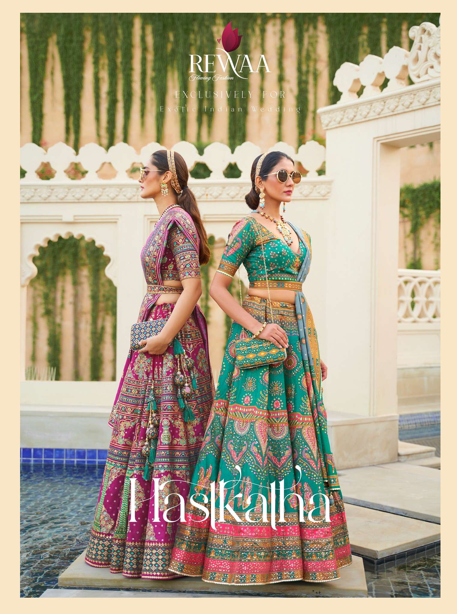 HASTKATHA BY REWAA 09 TO 17 SERIES RAJWADI SILK MIRROR WORK BRIDAL LEHENGAS