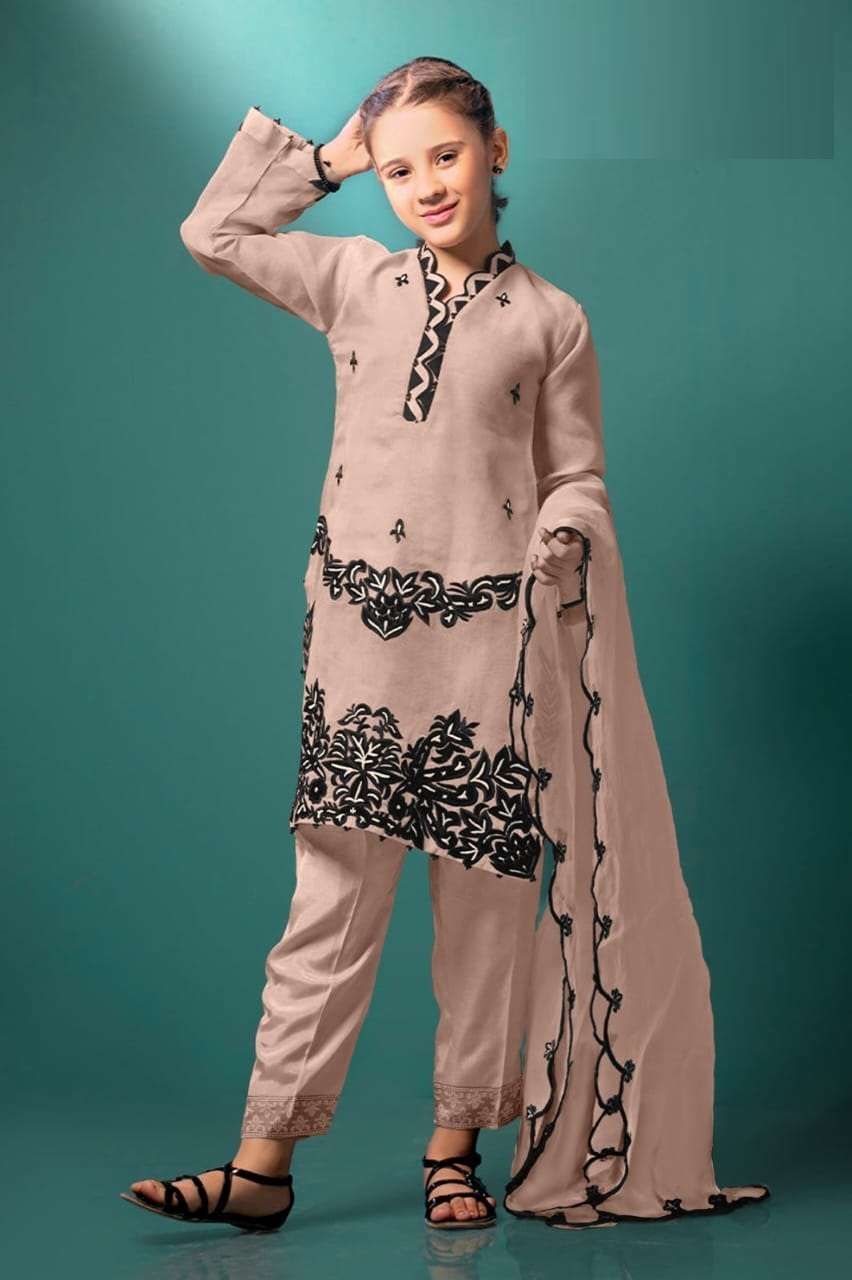 HC KIDS VOL-3 BY AQSAWHOLESALE FAUX GEORGETTE WORK KIDS PAKISTANI DRESSES