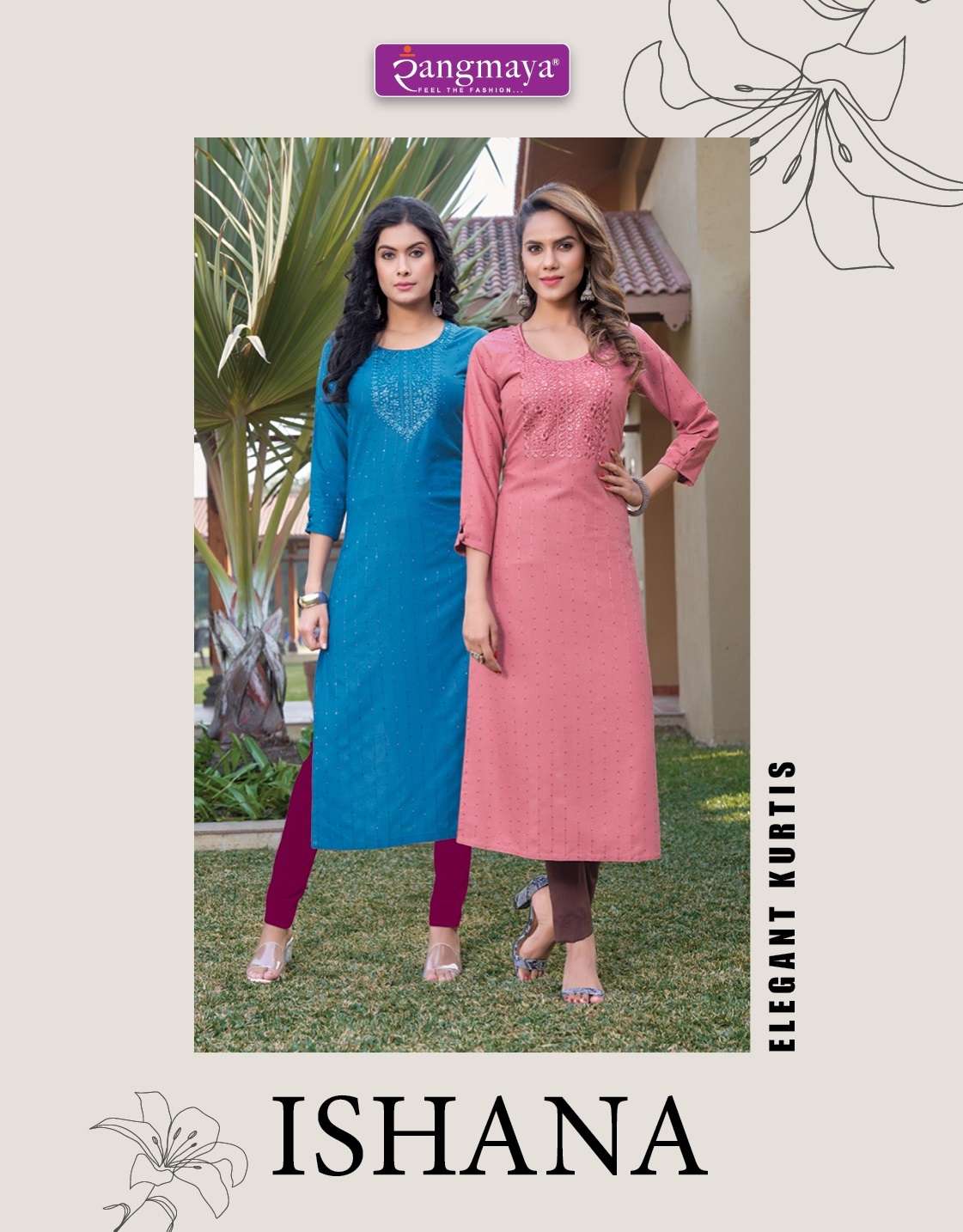 ISHANA BY RANGMAYA 101 TO 108 SERIES IMPORTED FANCY WORK KURTIS