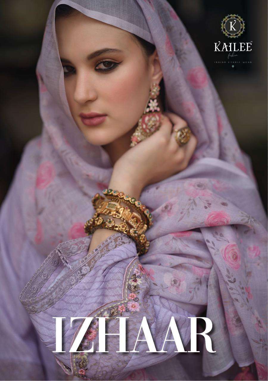 IZHAAR BY KAILEE FASHION 10001 TO 10006 SERIES PURE MUSLIN EMBROIDERY READYYMADE DRESSES