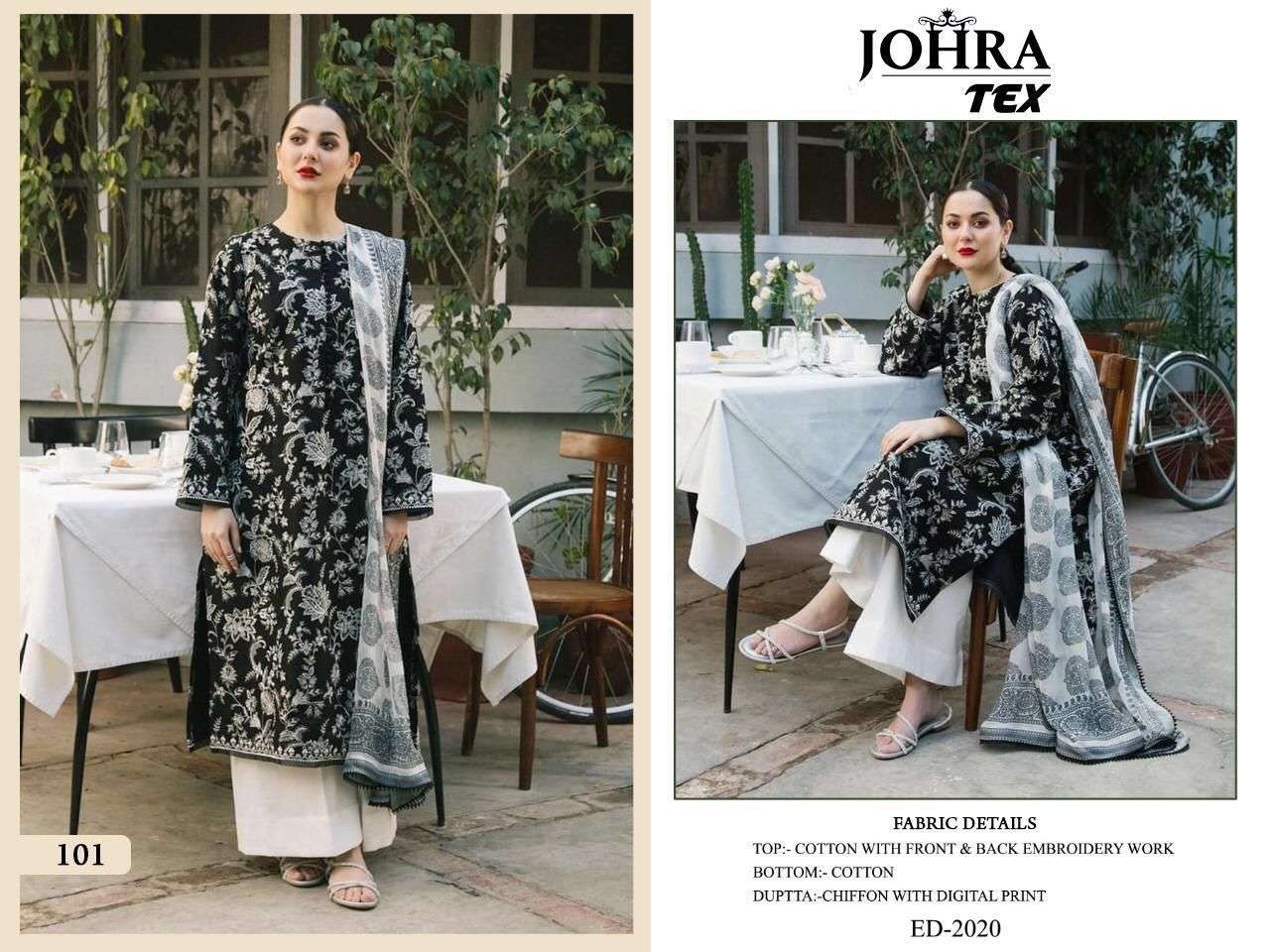 JT-101 HIT DESIGN BY JOHRA TEX COTTON EMBRODIERY WORK PAKISTANI DRESS