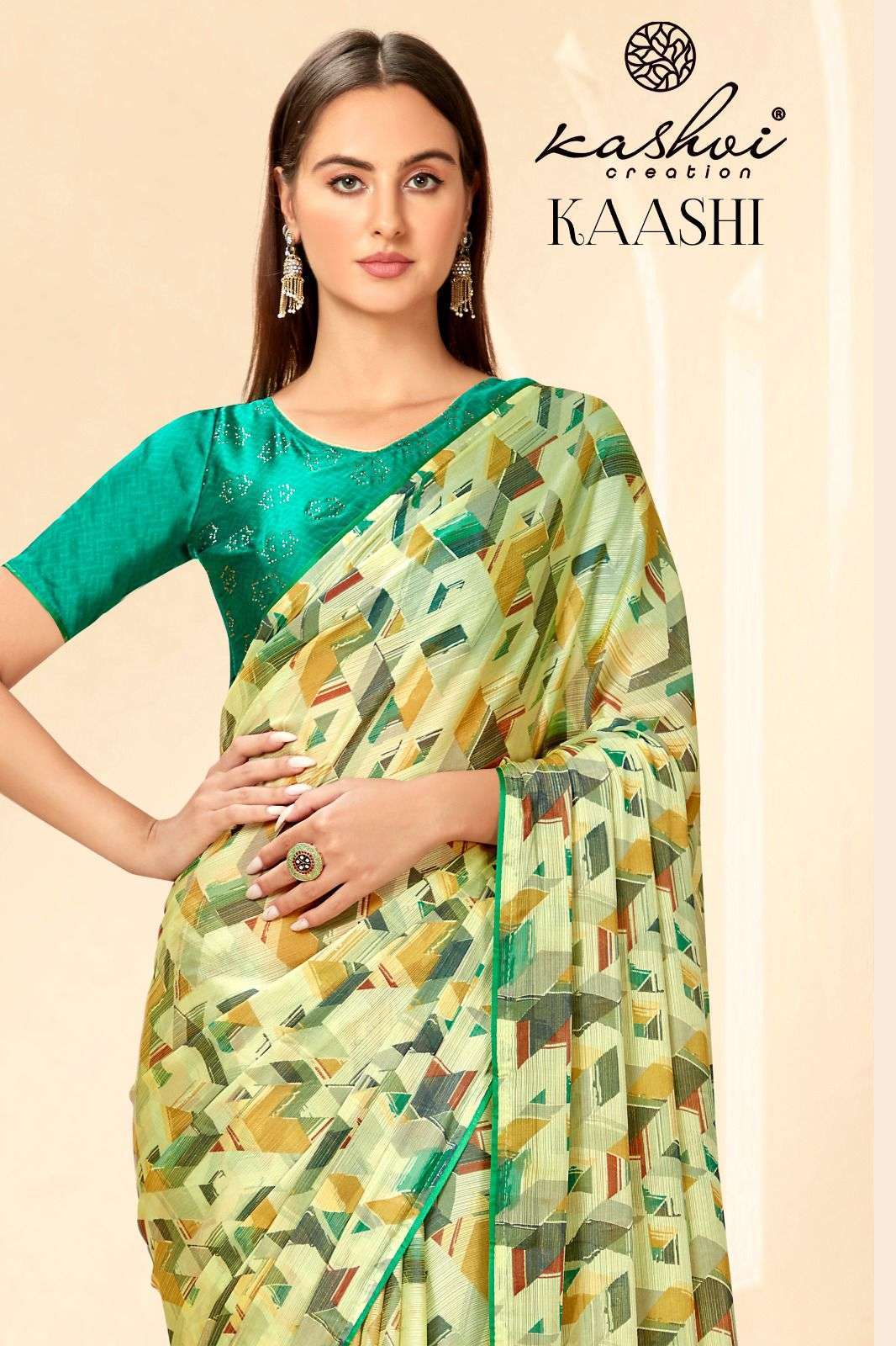 KAASHI BY KASHVI CREATION 95001 TO 95010 SERIES FANCY SILK PRINT SAREES