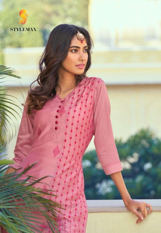 KAIRA VOL-2 BY STYLEMAX 211 TO 221 SERIES COTTON EMBRODIERY KURTI AND PANTS