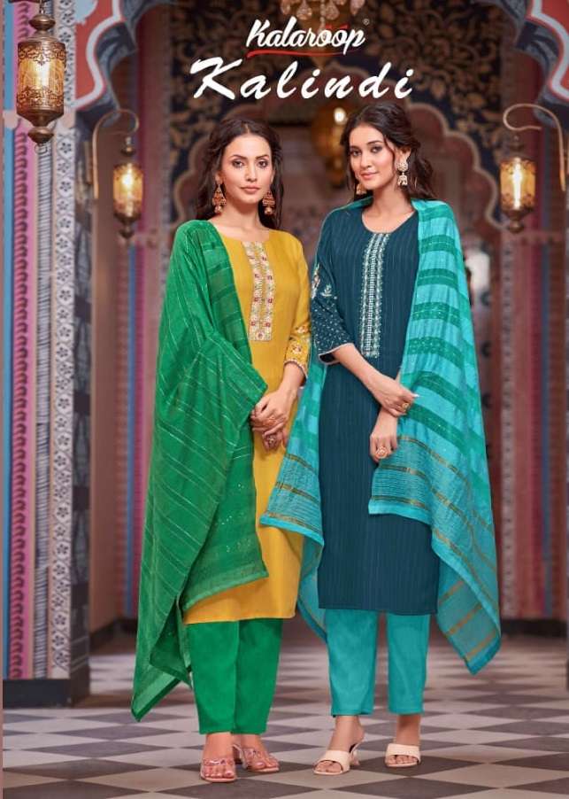 KALINDI BY KALAROOP 13800 TO 13805 SERIES RAYON EMBROIDERY READYMADE DRESSES