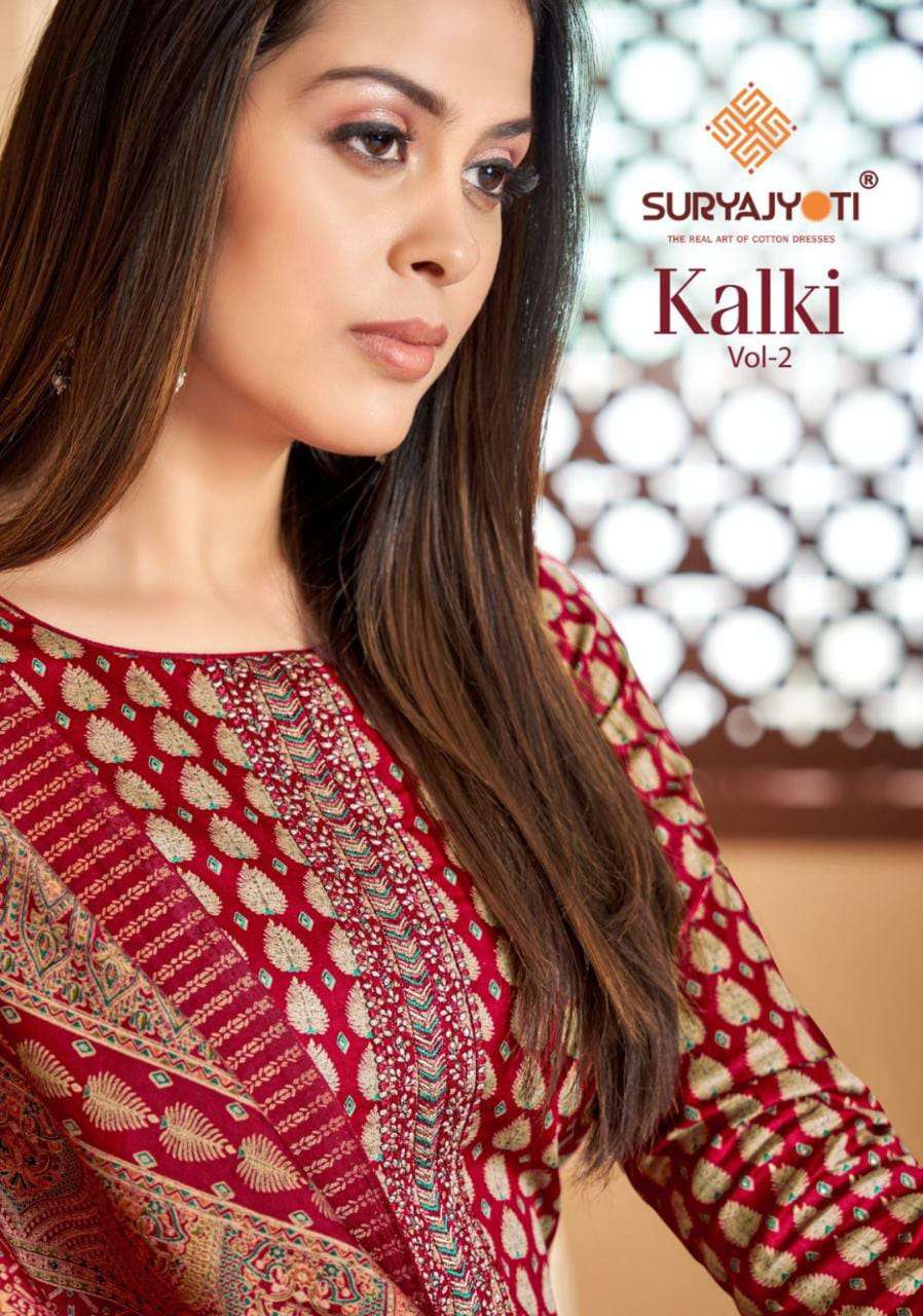 KALKI VOL-2 BY SURYAJYOTI 2001 TO 2008 SERIES JAAM SATIN EMBROIDERY WORK DRESSES