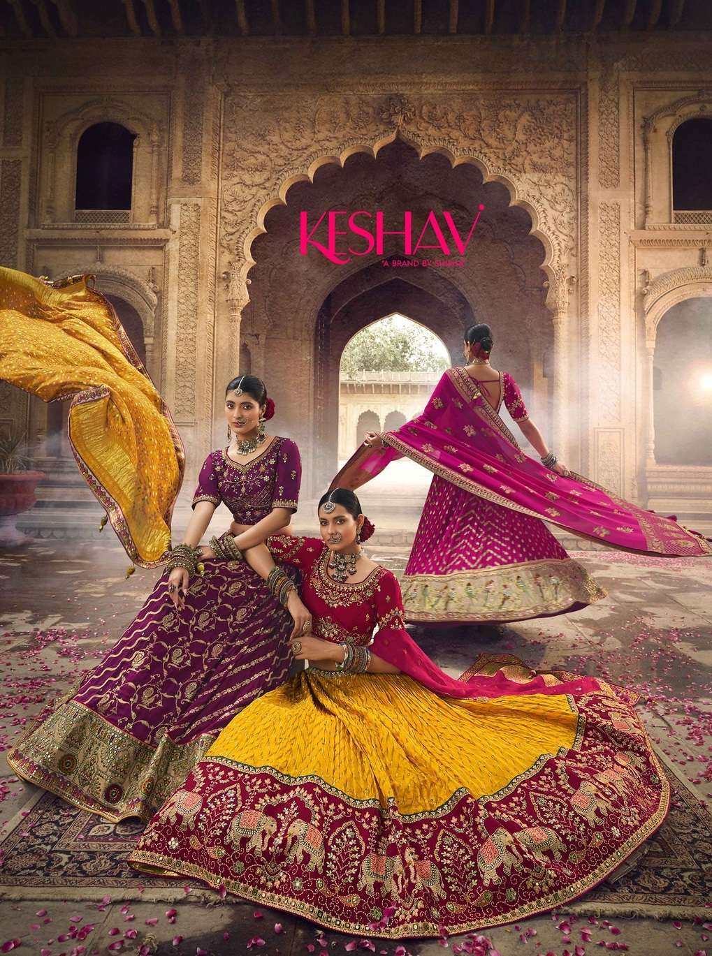 KESHAV VOL-1 BY AQSAWHOLESALE 101 TO 107 SERIES VISCOSE HEAVY WORK BRIDAL LEHENGAS