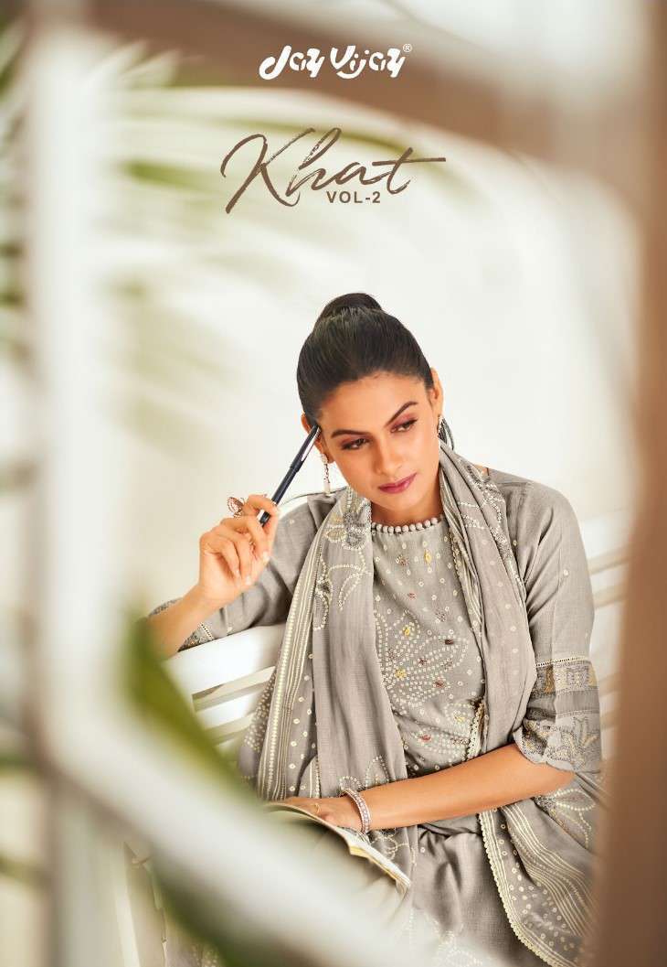 KHAT VOL-2 BY JAY VIJAY 8501 TO 8508 SERIES COTTON KHADI WORK DRESSES