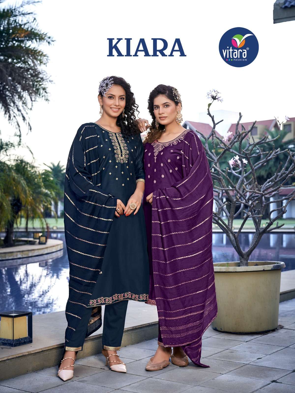 KIARA BY VITARA FASHION 1001 TO 1004 SERIES DELTA SILK HEAV WORK READYMADE DRESSES