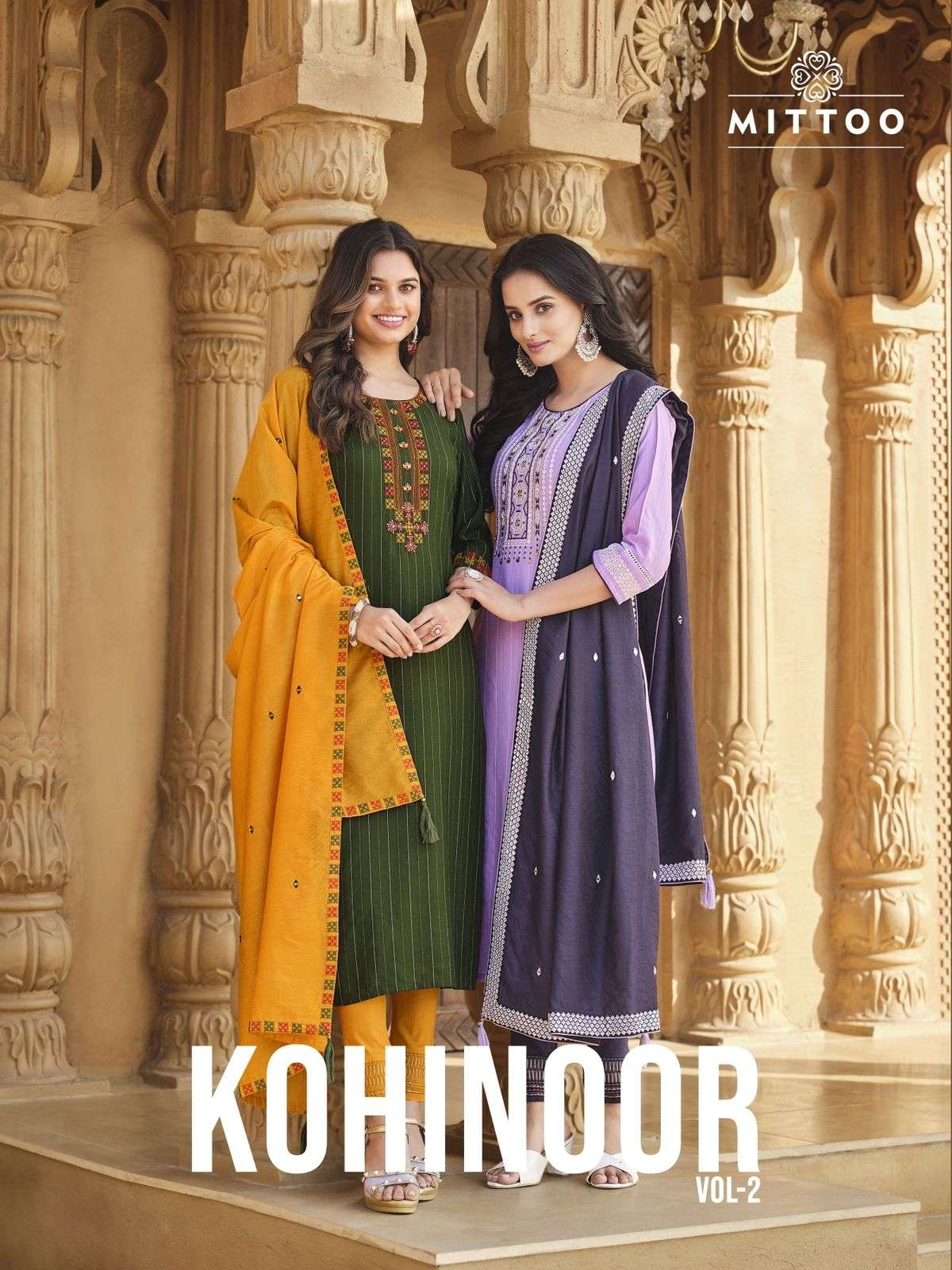 KOHINOOR VOL-2 BY MITTOO 4037 TO 4042 SERIES RAYON EMBROIDERY READYMADE DRESSES