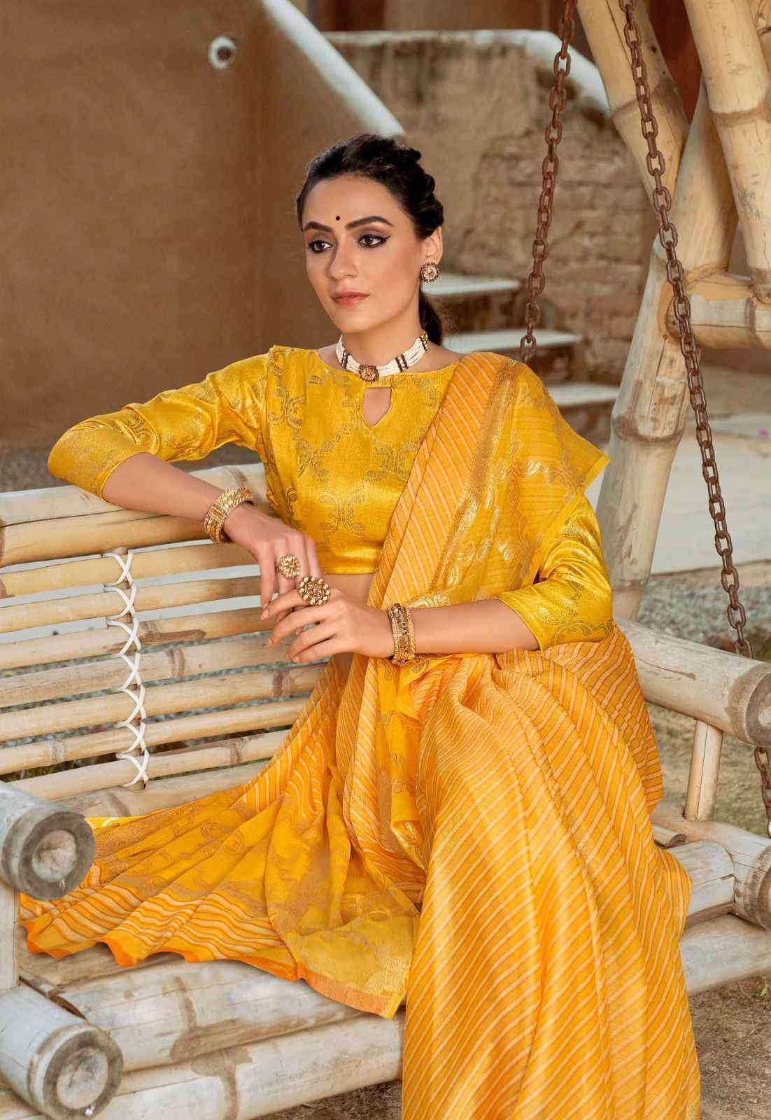 KRISHNA BY KASHVI CREATION 88001 TO 88008 SERIES CHIFFON PRINT WORK SAREES