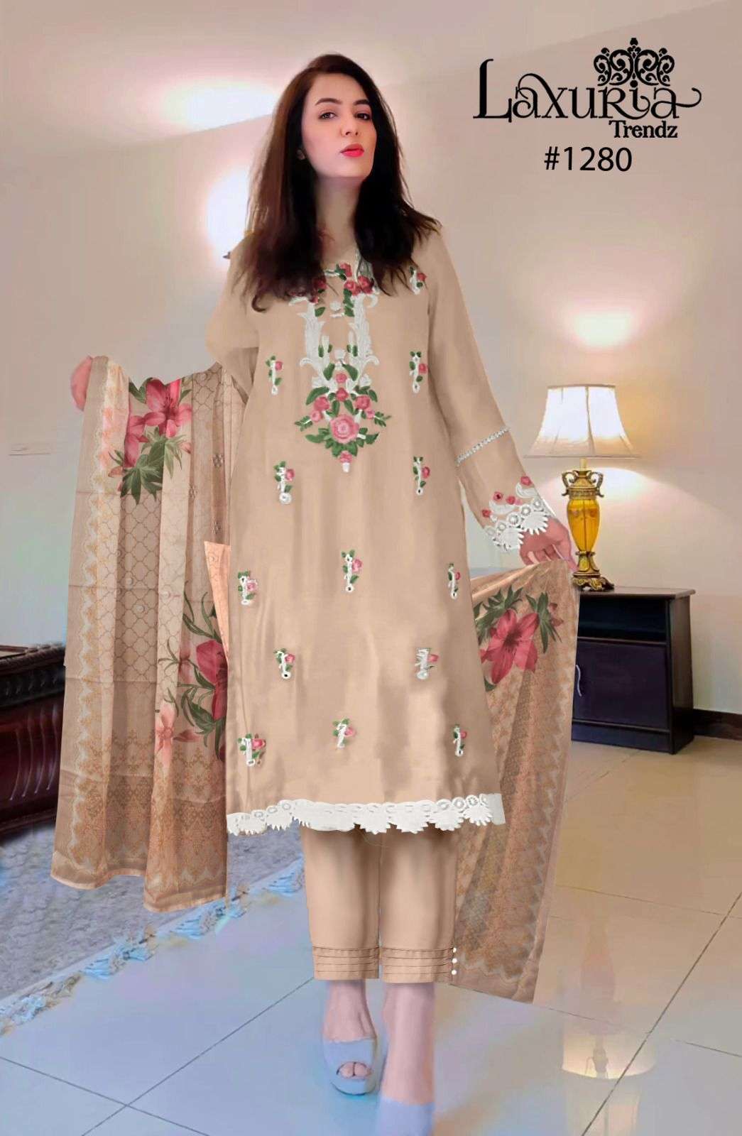 LAXURIA 1280 HIT DESIGN BY LAXURIA TRENDZ FAUX GEORGETTE WORK READMADE DRESS