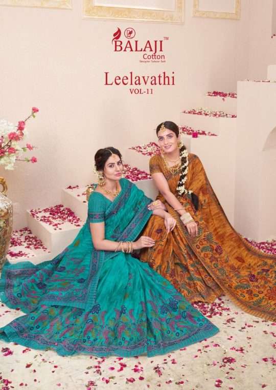 LEELAVATHI VOL-11 BY BALAJI COTTON 1101 TO 1130 SERIES COTTON PRINT CASUAL WEAR SAREES