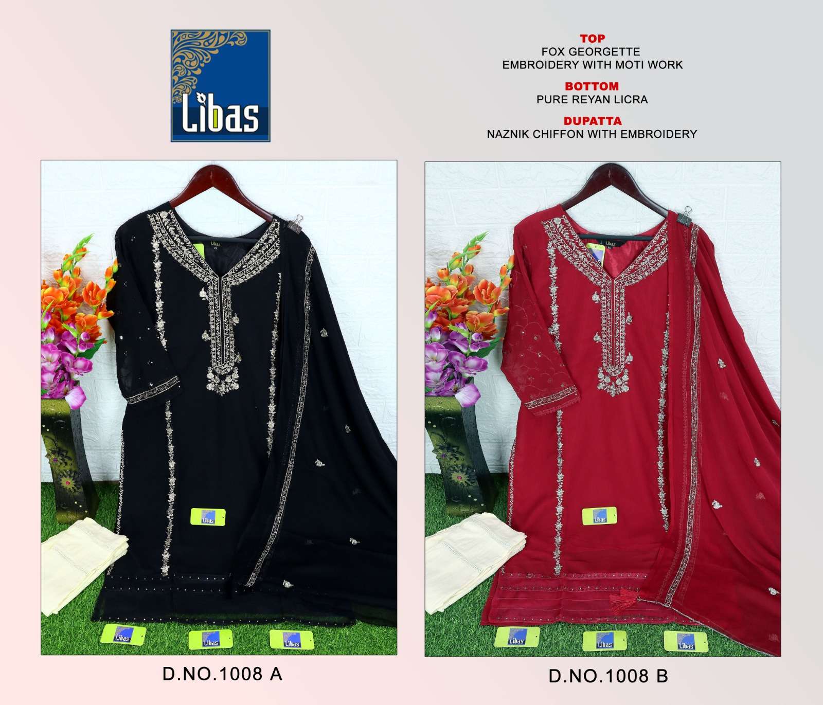 LIBAS 1008 NX BY LIBAS FAUX GEORGETTE EMBROIDERY READYMADE PAKISTANI DRESSES