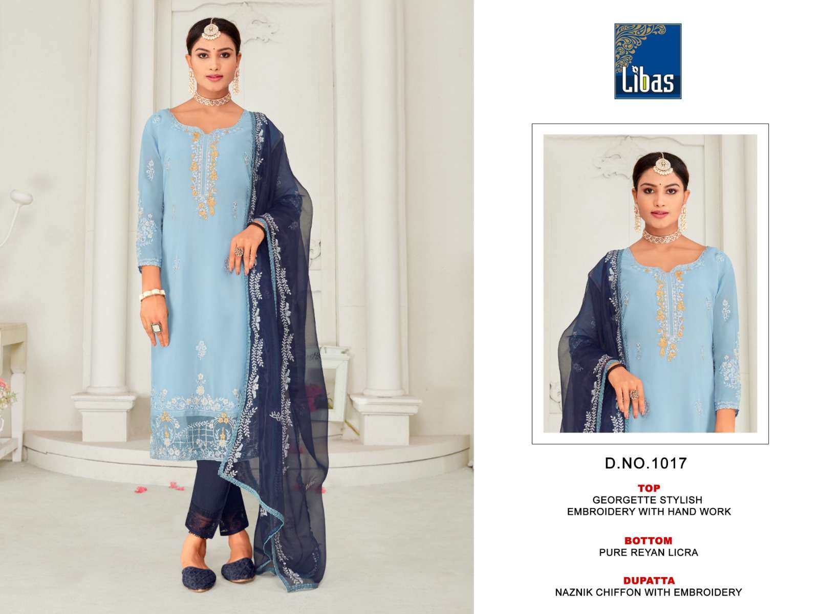 LIBAS 1017 HIT DESIGN BY LIBAS GEORGETTE EMBROIDERY PAKISTANI READYMADE DRESS