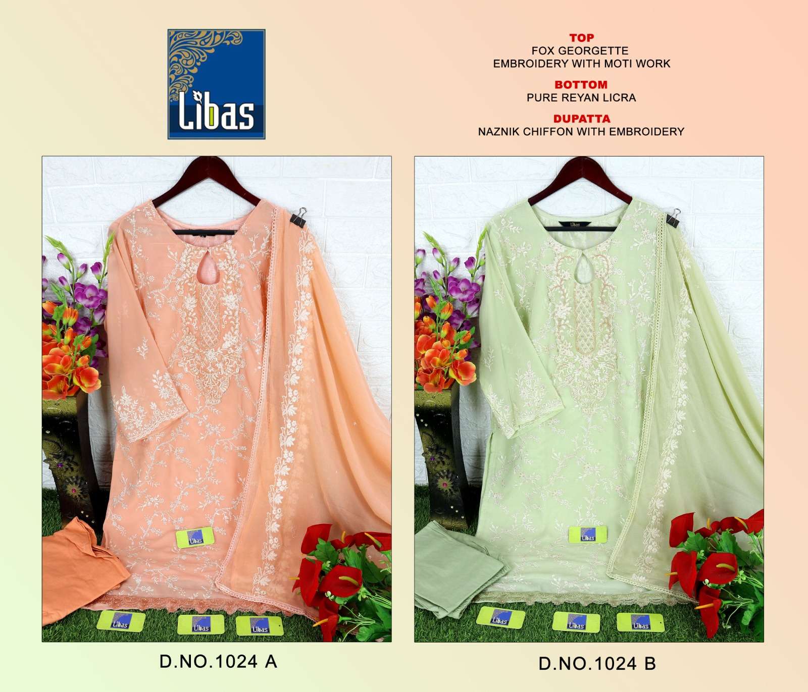 LIBAS 1024 NX BY LIBAS FAUX GEORGETTE WORK READYMADE PAKISTANI DRESSES