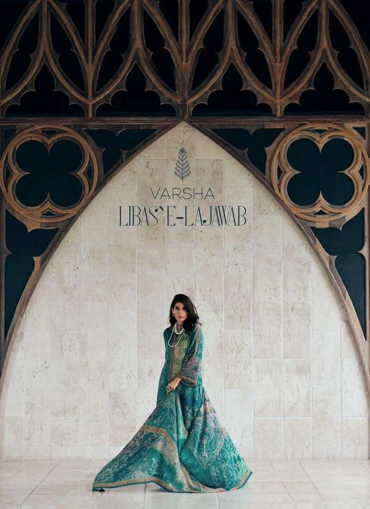 LIBAS E-LAJAWAB BY VARSHA 01 TO 06 SERIES MUSLIN SILK PRINT WORK PAKISTANI DRESSES