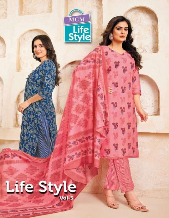 LIFE STYLE VOL-5 BY MCM LIFESTYLE 504 TO 515 SERIES COTTON PRINT STITCHED DRESSES