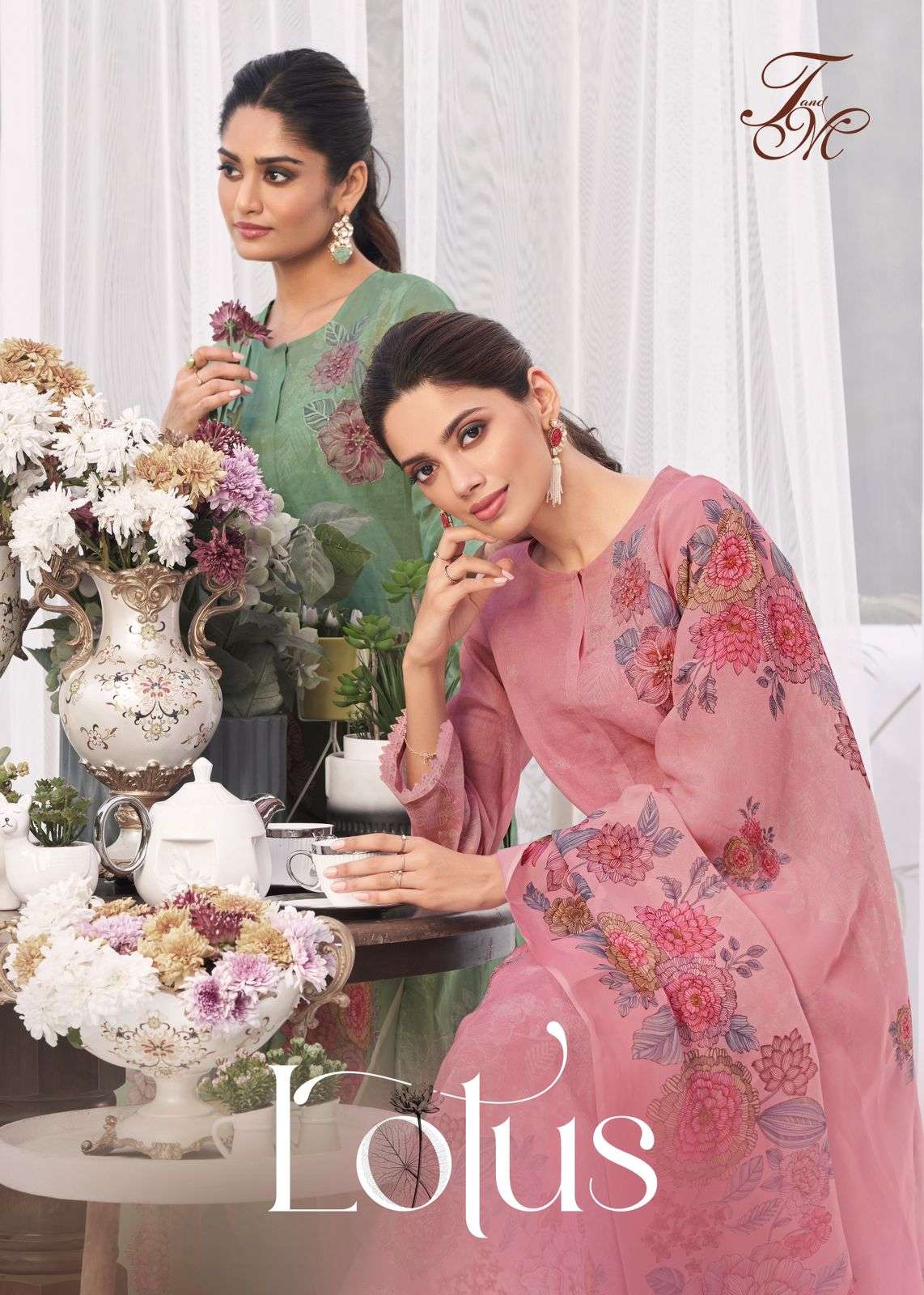 LOTUS BY T AND M 912 TO 987 SERIES VISCOSE PRINT HAND WORK DESIGNER SUITS