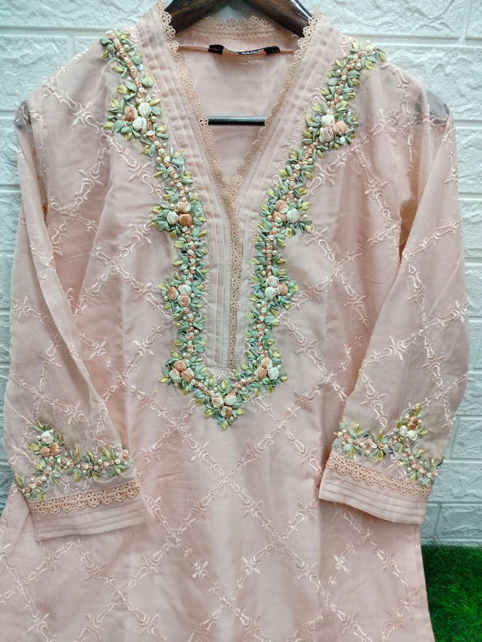 LPC VOL-1103 BY AQSAWHOLESALE ORGANZA LYCRA HEAVY WORK READYMADE PAKISTANI TUNICS