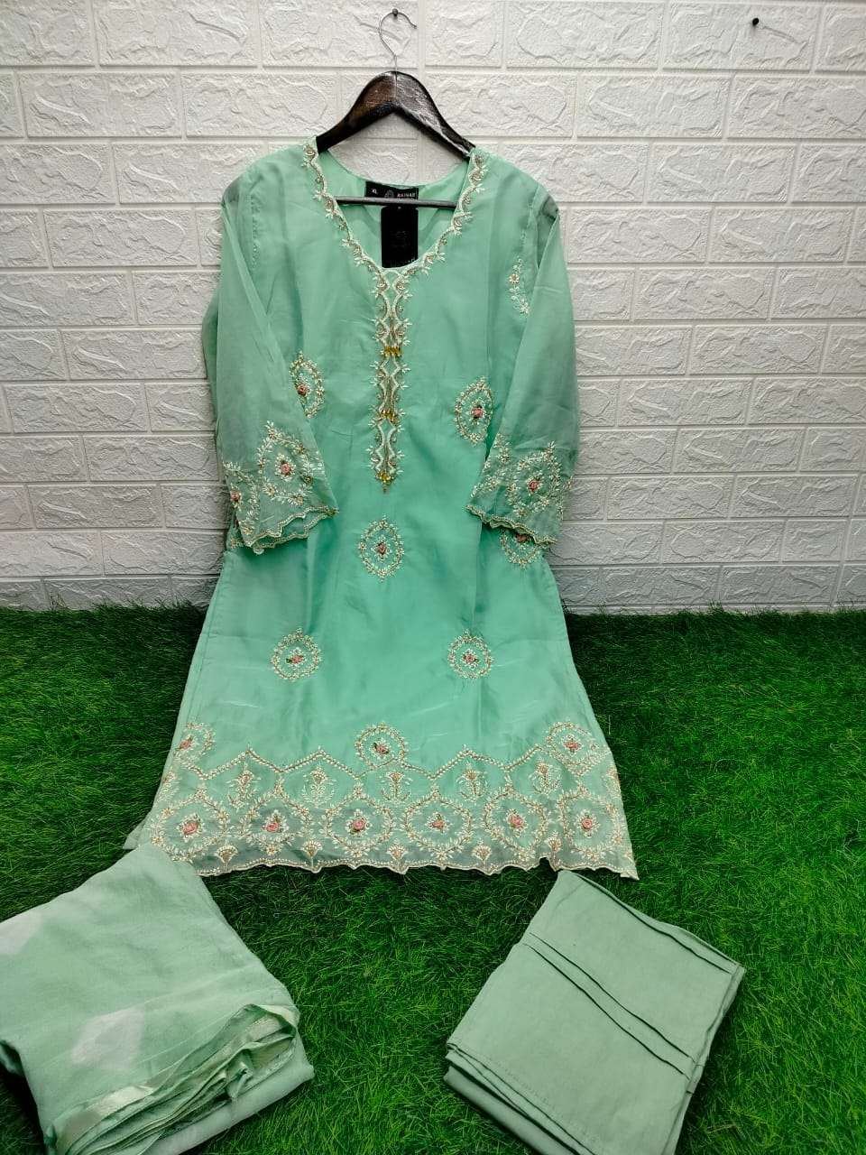 LPC VOL-1104 BY AQSAWHOLESALE ORGANZA HEAVY WORK READYMADE PAKISTANI TUNICS