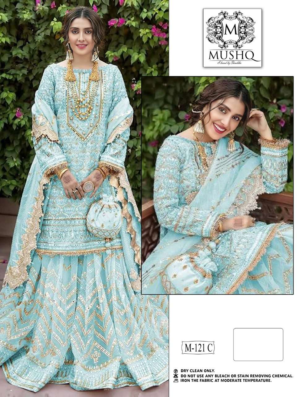 M-121 COLOURS BY MUSHQ HEAVY FAUX GEORGETTE EMBROIDERY PAKISTANI DRESSES