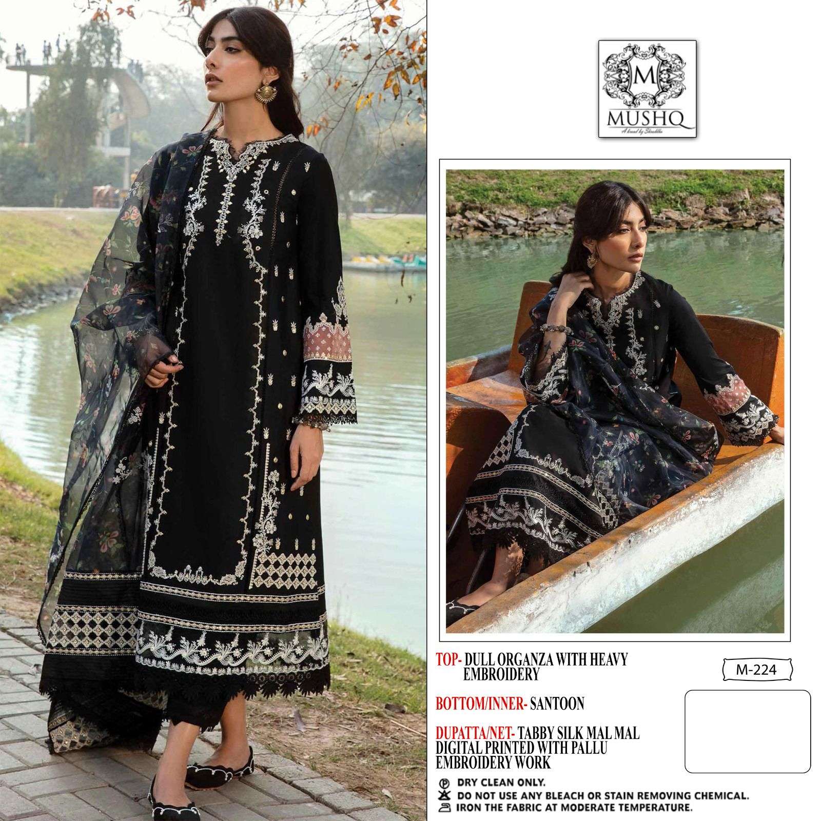 M-224 HIT DESIGN BY MUSHQ COTTON EMBROIDERY WORK PAKISTANI DRESS