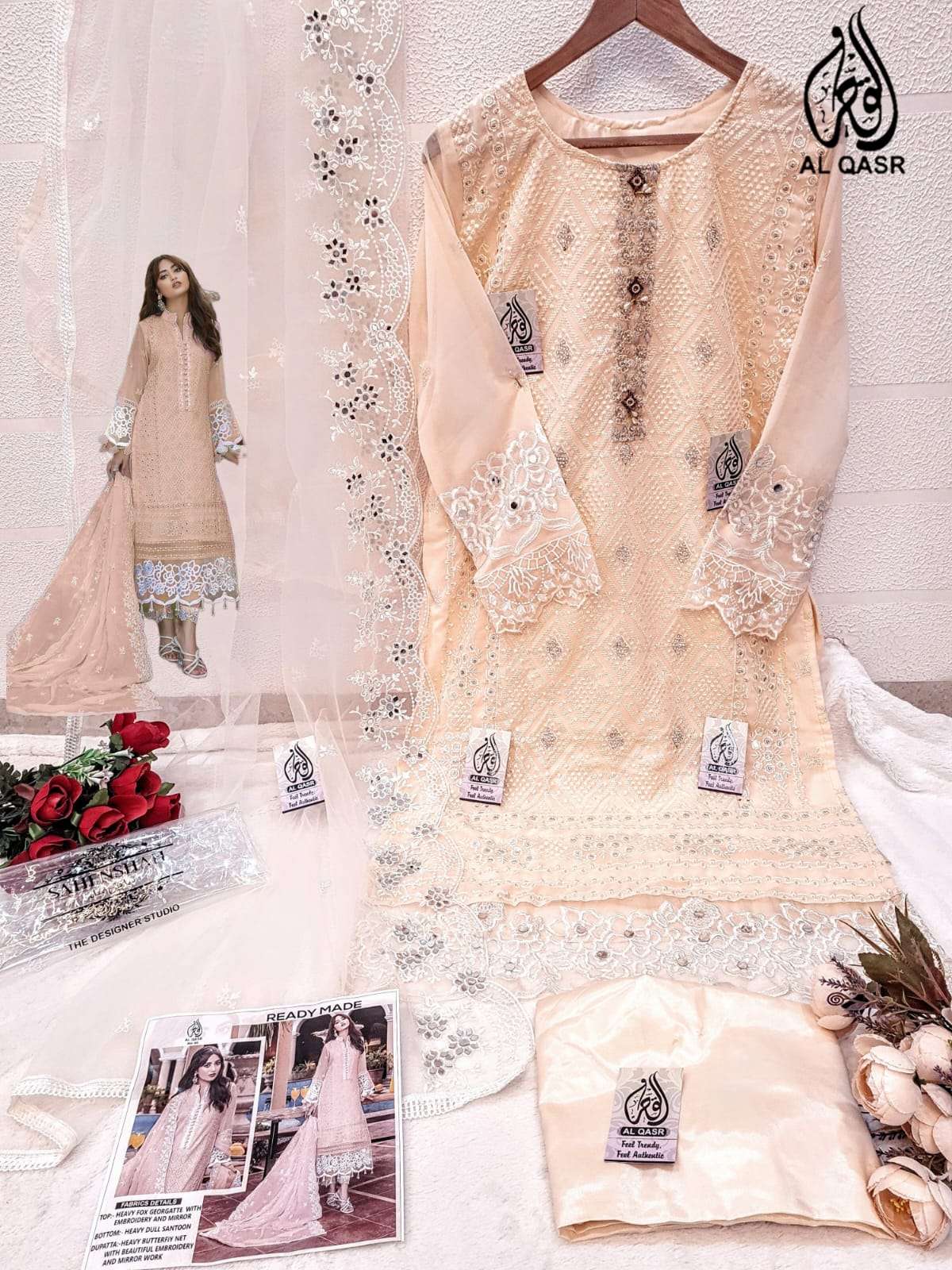 MA-50 COLOURS BY AL QASR FAUX GEORGETTE EMBRODERY STITCHED PAKISTANI DRESSES