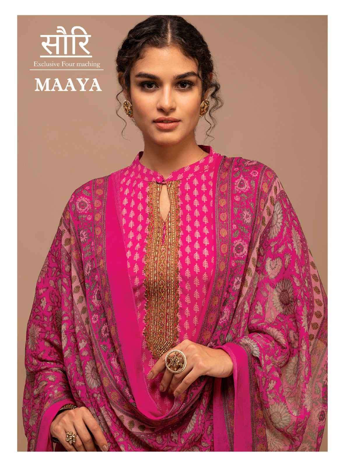 MAAYA BY SAANJA 1818 TO 1820 SERIES VISCOSE MUSLIN EMBROIDERY WORK DRESSES