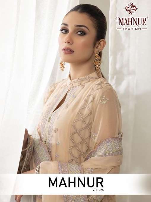 MAHNUR VOL-26 BY MAHNUR FASHION 26001 TO 26003 SERIES GEORGETTE WORK PAKISTANI DRESSES