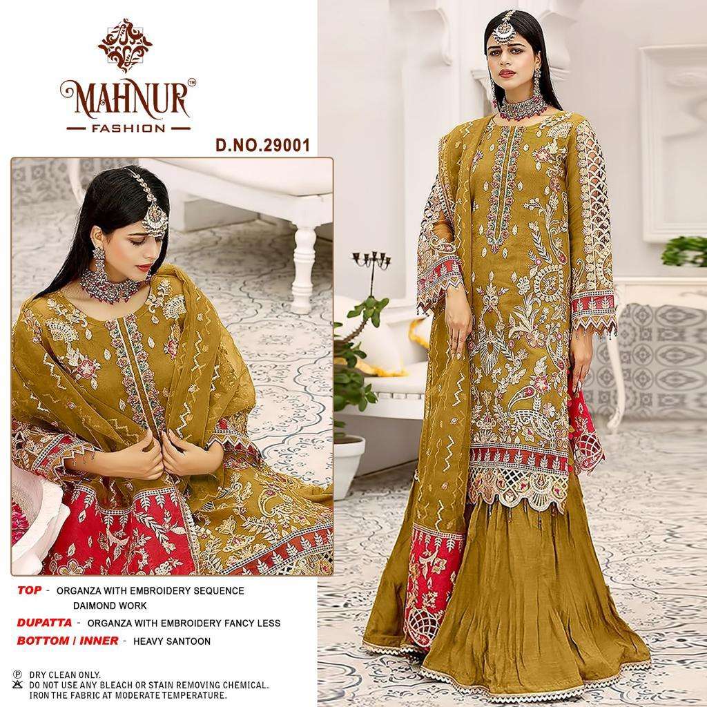 MAHNUR VOL-29 BY MAHNUR FASHION 29001 TO 29003 SERIES ORGANZA WORK PAKISTANI DRESSES