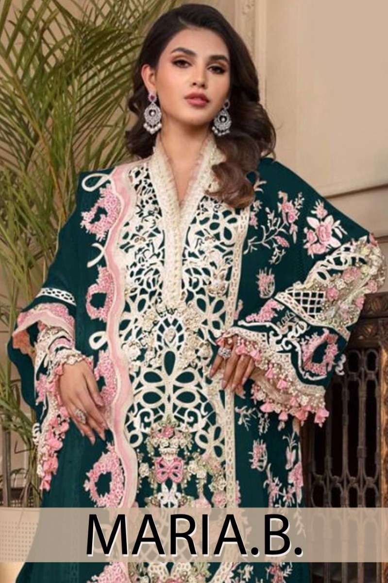 MARIA.B. BY HAZZEL 14-A TO 14-C SERIES FAUX GEORGETTE HEAVY WORK PAKISTANI SUITS