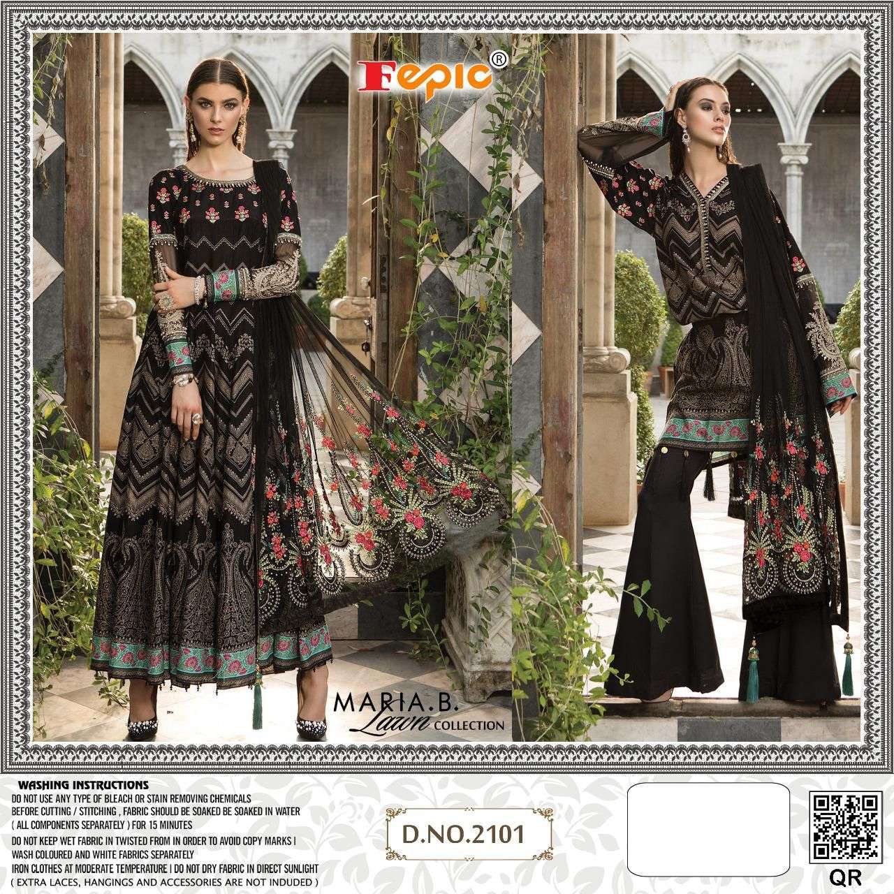 MARIA B LAWN 2101 BY FEPIC PURE CAMBRIC PRINT PAKISTANI DRESS