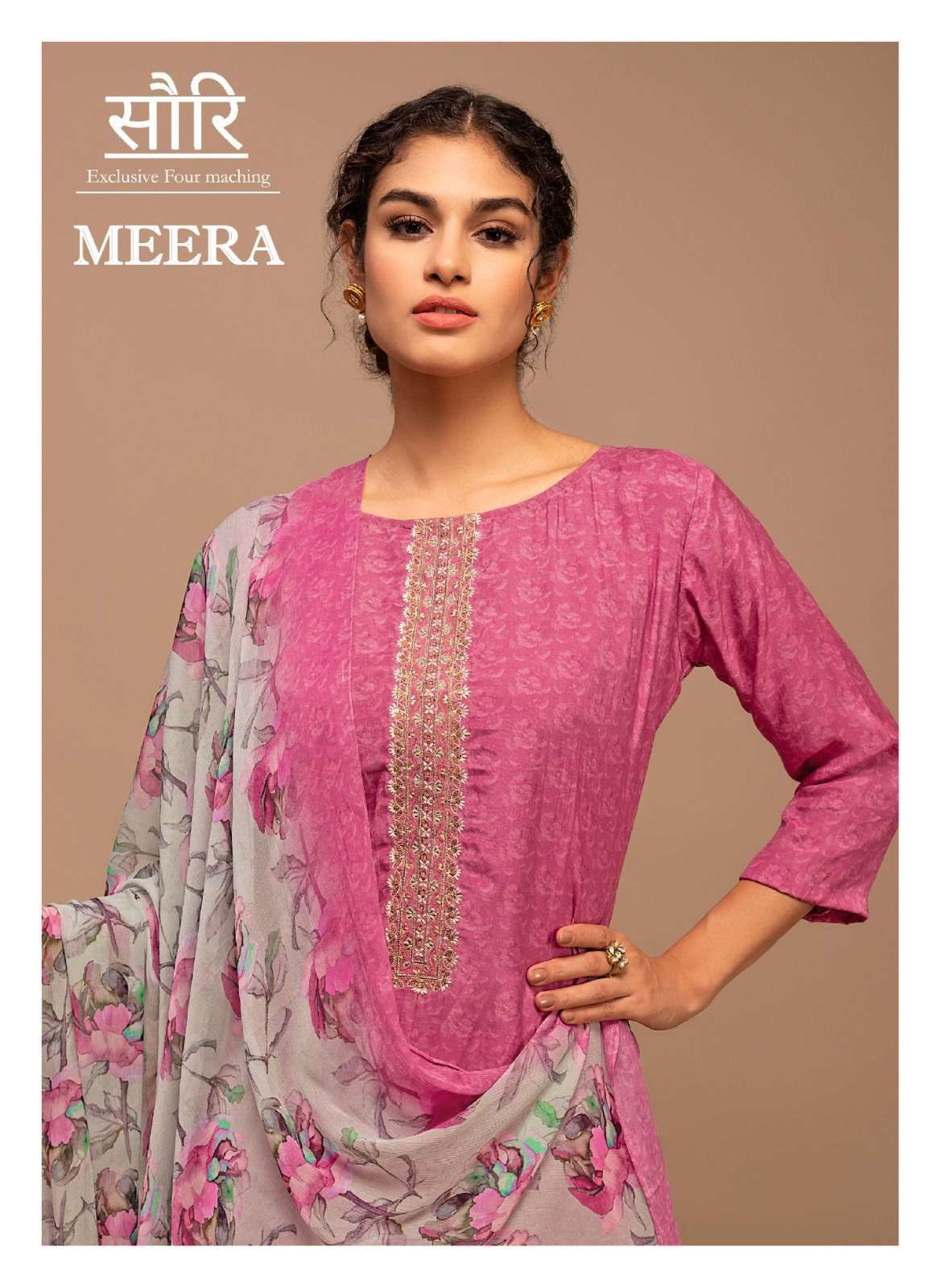 MEERA BY SAANJA 1815 TO 1817 SERIES VISCOSE MSLIN EMBROIDERY DRESSES