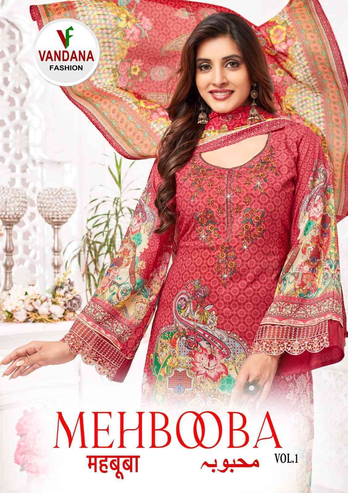 MEHBOOBA BY VANDANA FASHION 1001 TO 1008 SERIES COTTON EMBROIDERY DRESSES