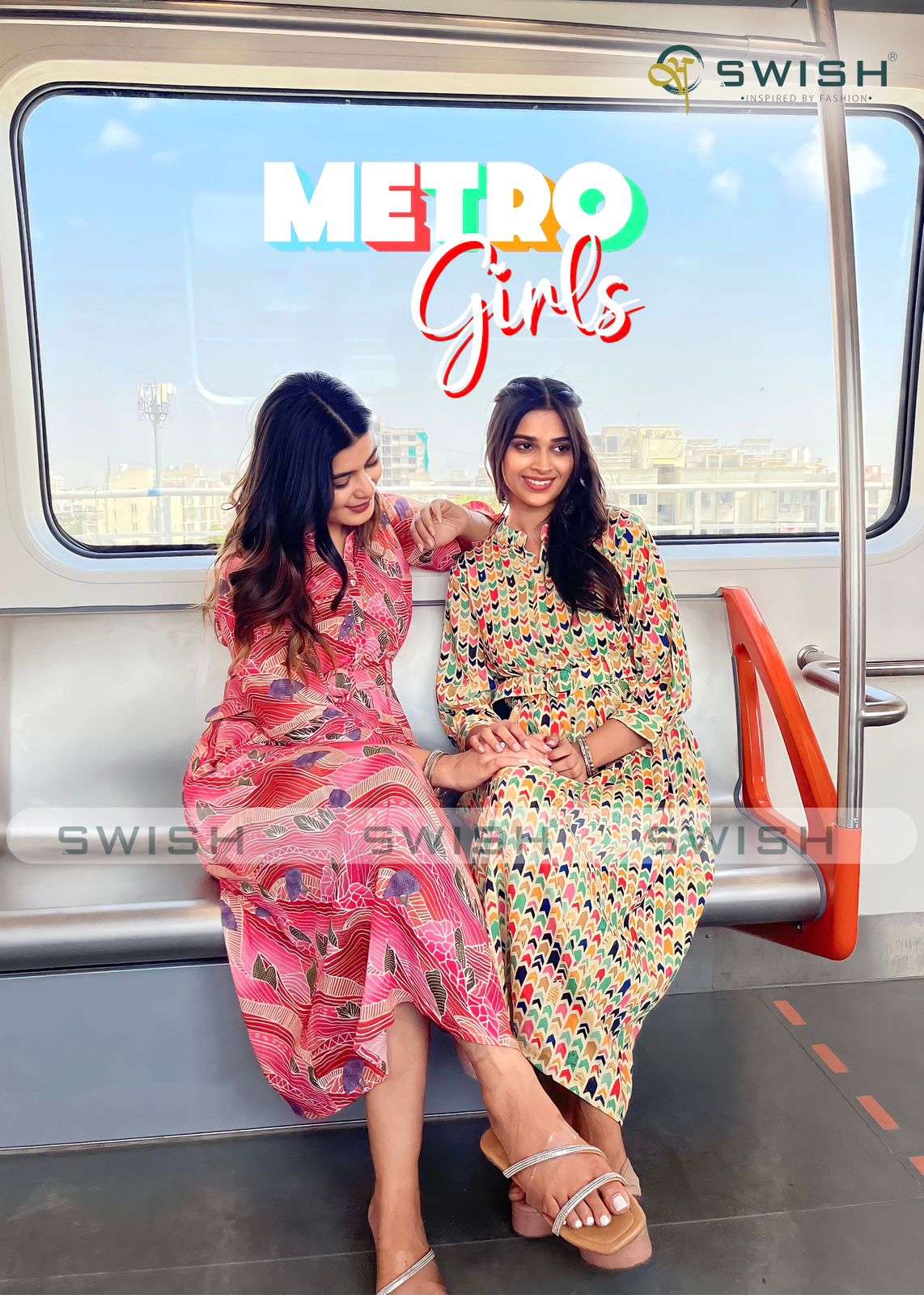 METROGIRLS BY SWISH RICH RAYON FABRIC DIGITAL PRINT KURTIS