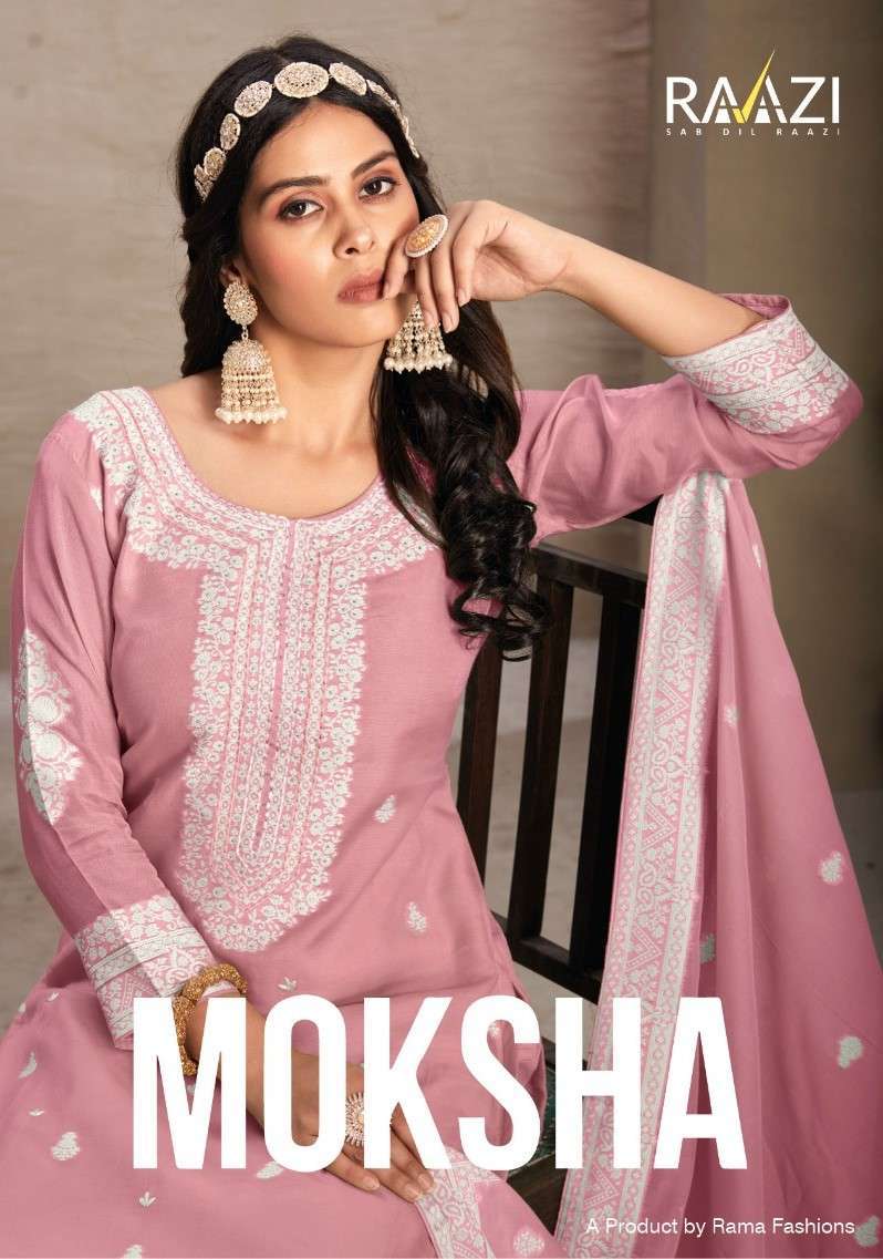 MOKSHA BY RAMA FASHIONS 10001 TO 10006 SERIES PURE ORGANIC HEAVY WORK DRESSES