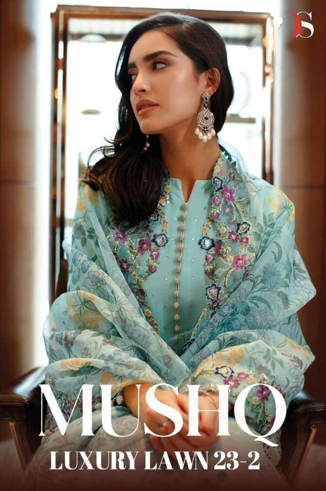 MUSHQ LUXURY LAWN 23 VOL-2 BY DEEPSY SUITS 3221 TO 3226 SERIES CAMBRIC COTTON PAKISTANI DRESSES